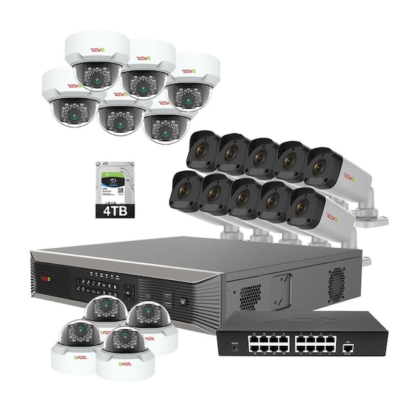 Revo America Ultra Plus HD 32 Channel 4TB NVR Surveillance System with 20 x 4 Megapixel Cameras RUP321MD10GB10G-4T - main